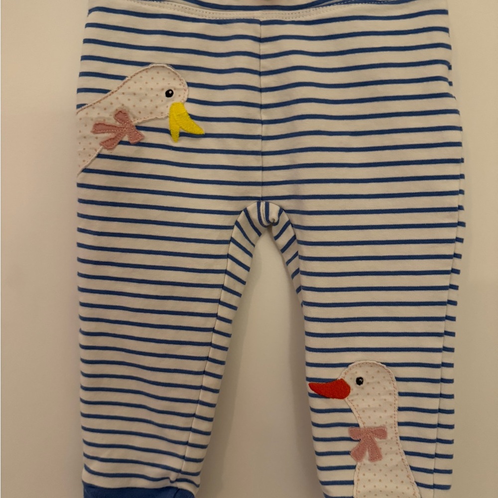 Baby Boden Striped Pants with Duck Appliqués